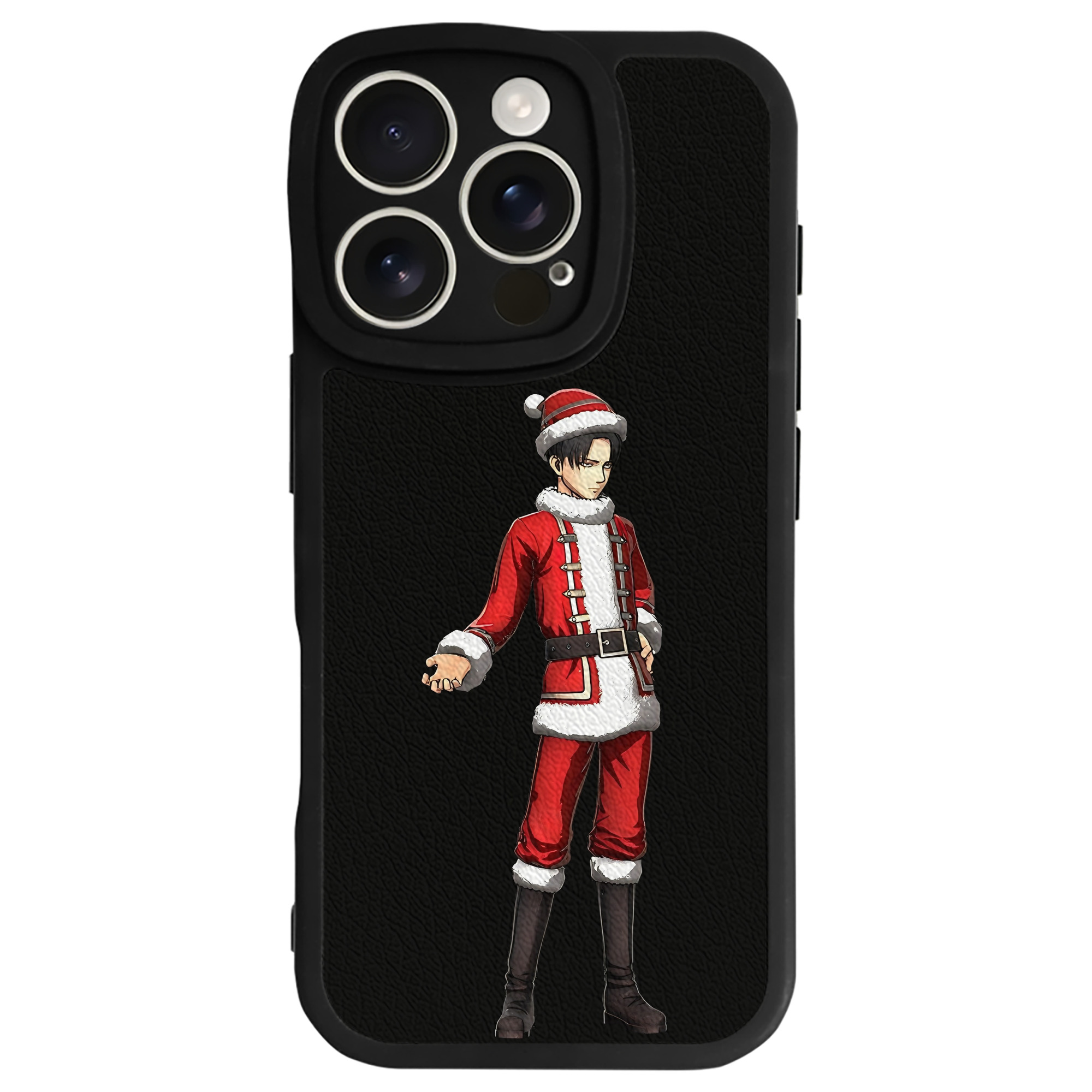 （画像用） 進撃の巨人 リヴァイ·アッカーマン Attack on Titan Levi Ackerman 【iPhone 16シリーズ対応】シリコンスマホケース（レザー調） 材質：シリコン
